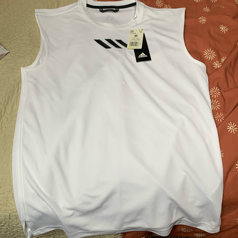Adidas, medium, white, basketball tank